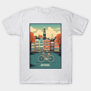 Amsterdam, Holland, Travel Poster T-Shirt